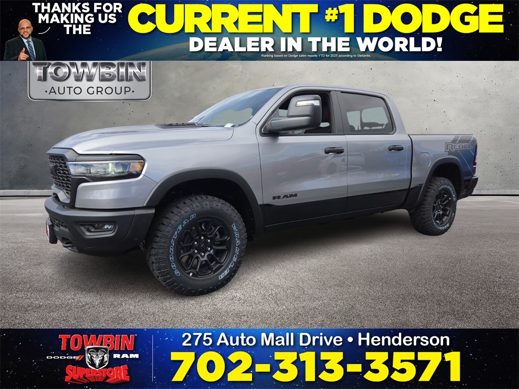New 2025 RAM 1500 Rebel Crew Cab in Henderson #R36848 Towbin Dodge