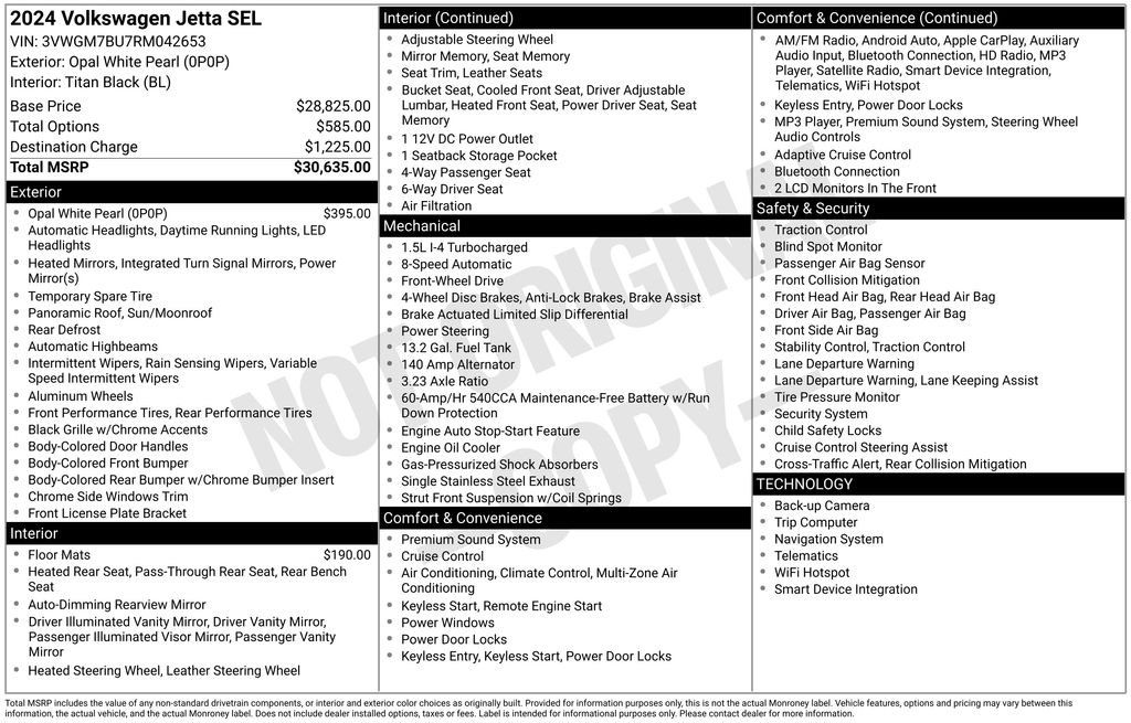 Used 2024 Volkswagen Jetta SEL with VIN 3VWGM7BU7RM042653 for sale in Elk River, Minnesota