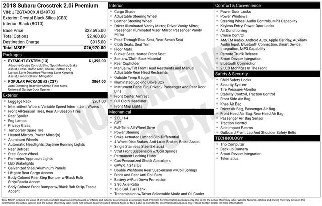 2018 Subaru Crosstrek Premium