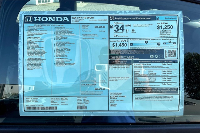 2026 Honda Civic Sport photo 26