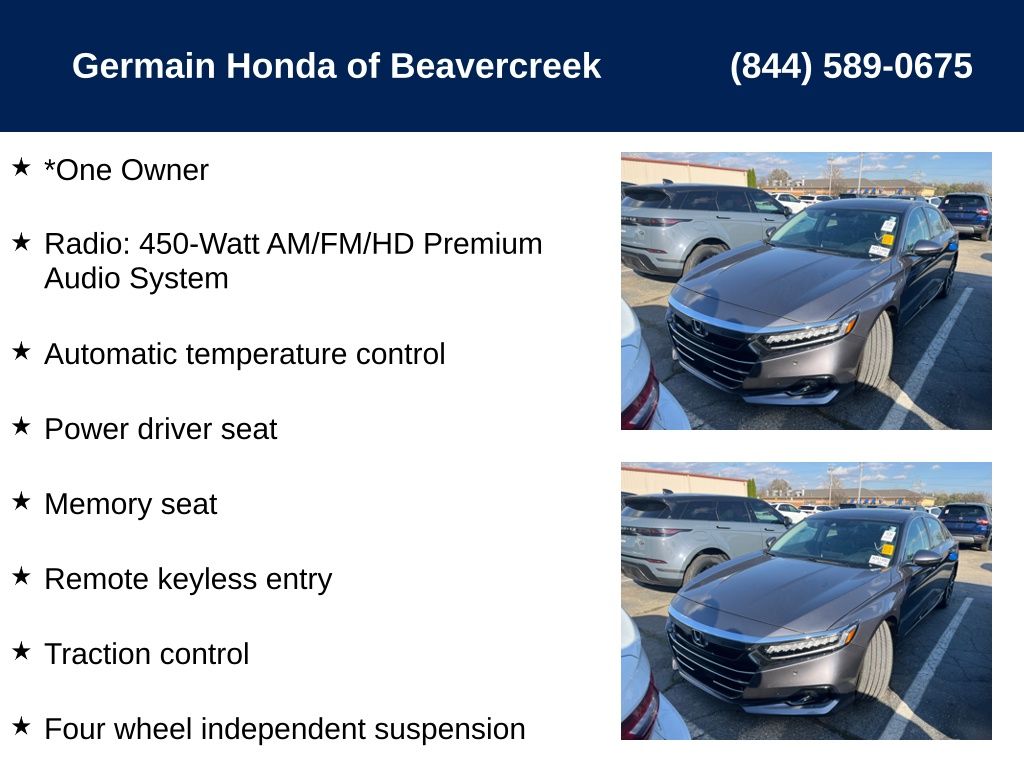 Used 2022 Honda Accord EX-L with VIN 1HGCV1F57NA072971 for sale in Northfield, Minnesota