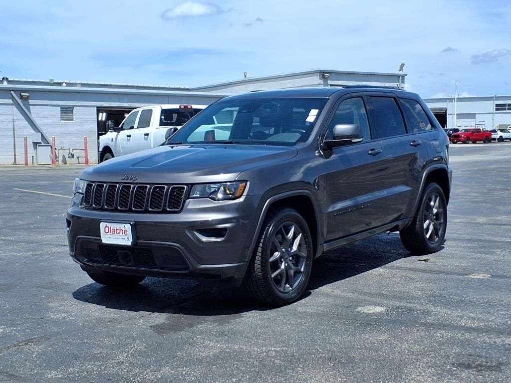 Used 2021 Jeep Grand Cherokee 80th Edition with VIN 1C4RJFBG4MC621490 for sale in Kansas City