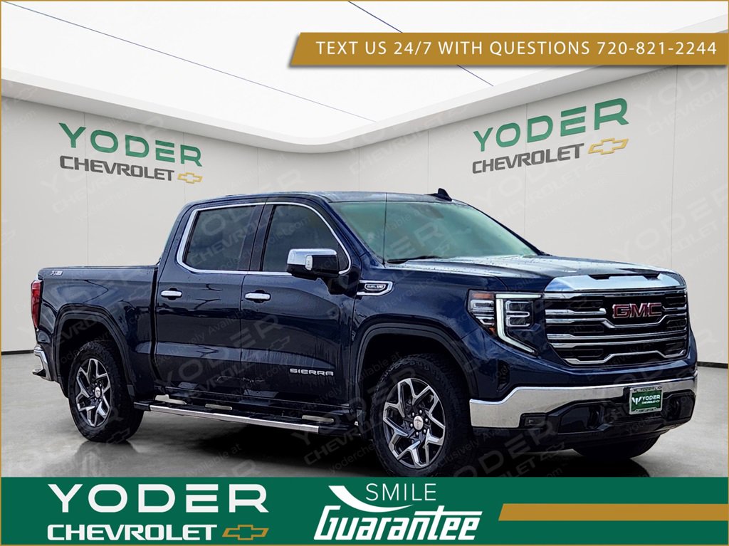 Used 2023 Pacific Blue Metallic GMC SLT image 1