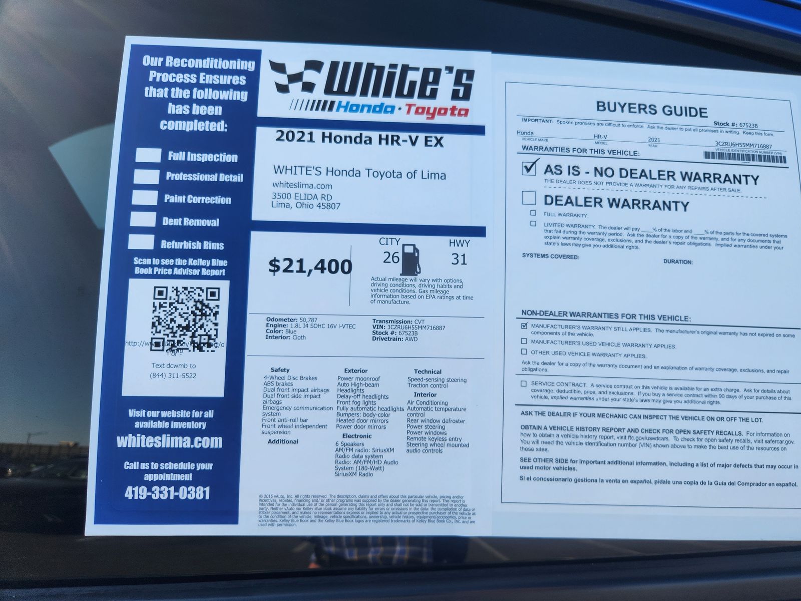2021 Honda HR-V EX photo 12