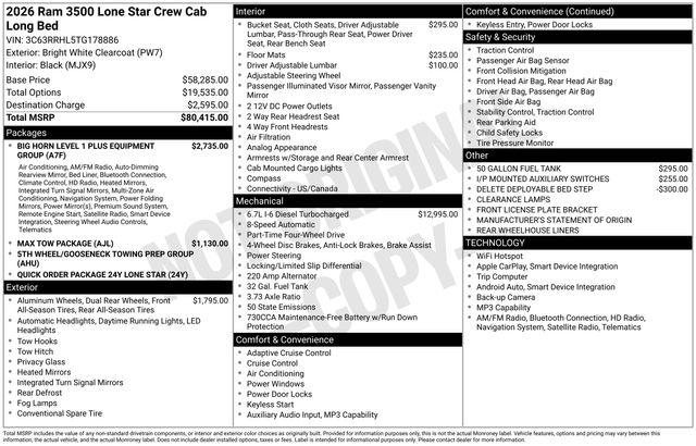 2026 RAM Ram 3500 Pickup Big Horn/Lone Star's photo