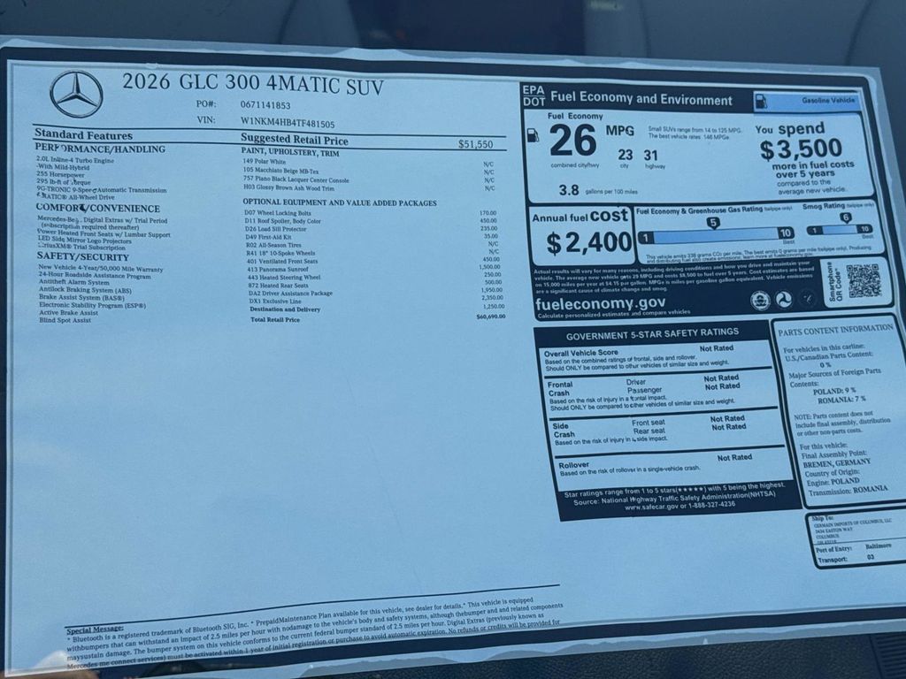 2026 Mercedes Benz GLC 300 4MATIC photo 4