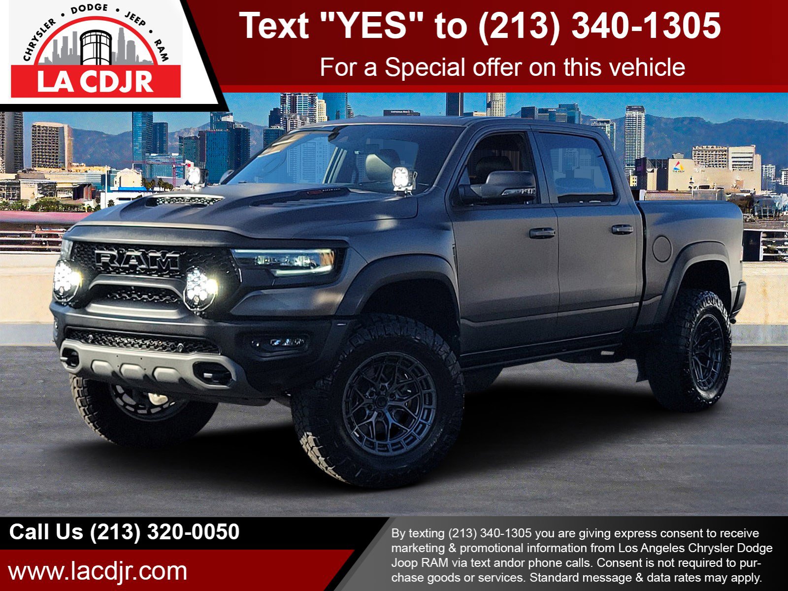 Used 2023 Diamond Black Crystal Pearlcoat Ram TRX image 1
