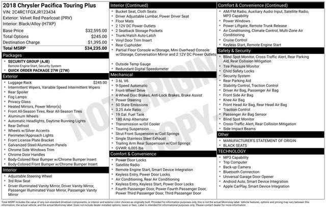 2018 Chrysler Pacifica Touring Plus's photo