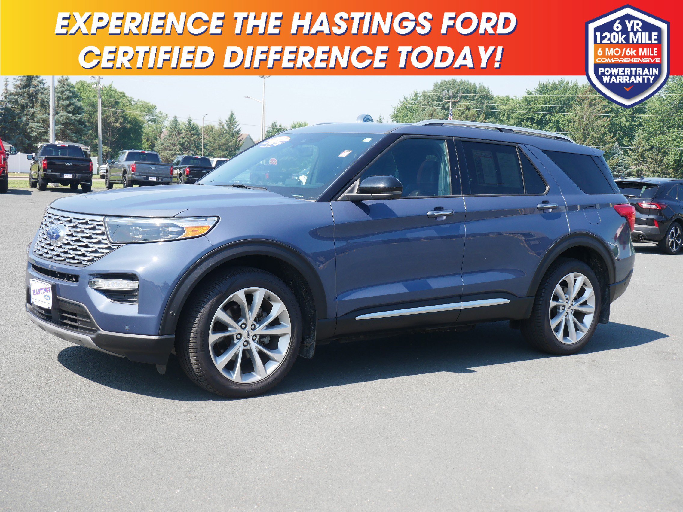 Certified 2021 Ford Explorer Platinum with VIN 1FM5K8HC6MGA83665 for sale in Hastings, Minnesota