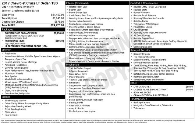 2017 Chevrolet Cruze LT