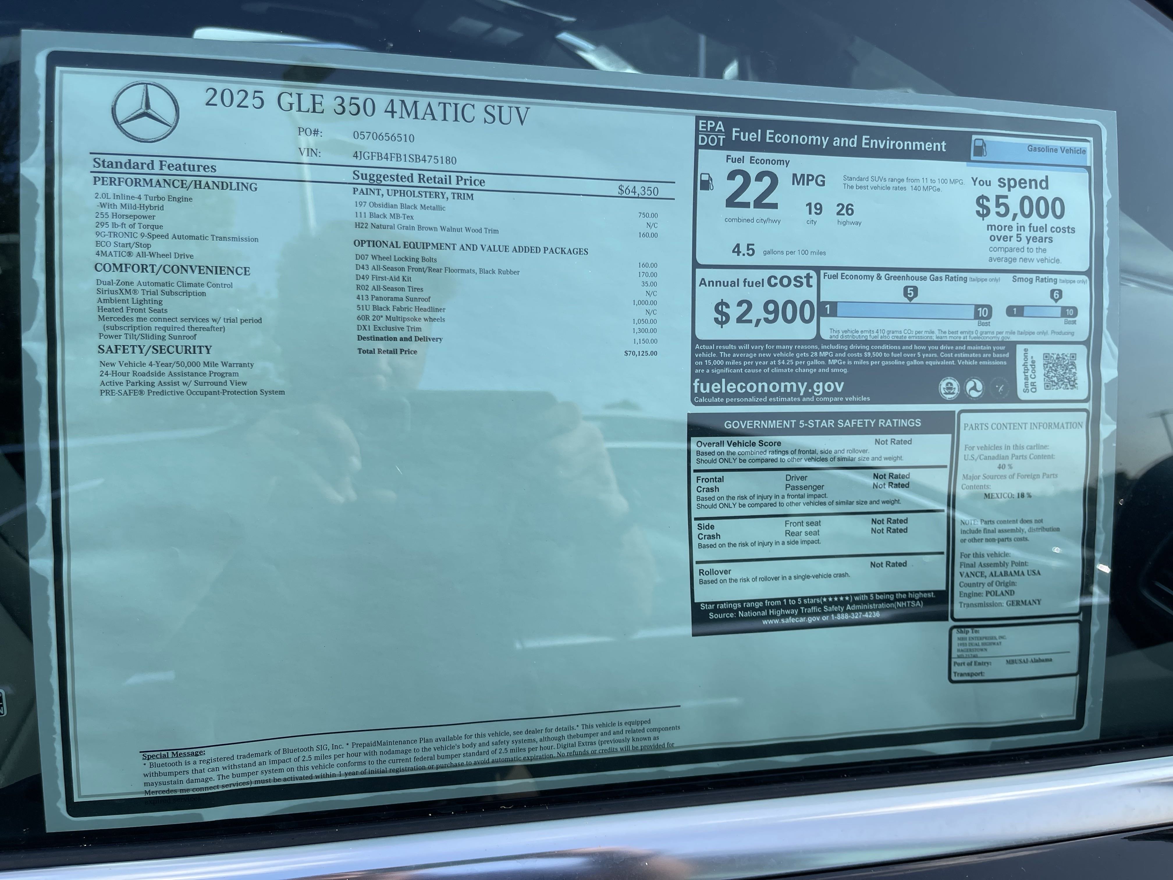 2025 Mercedes Benz GLE 350 4MATIC photo 2