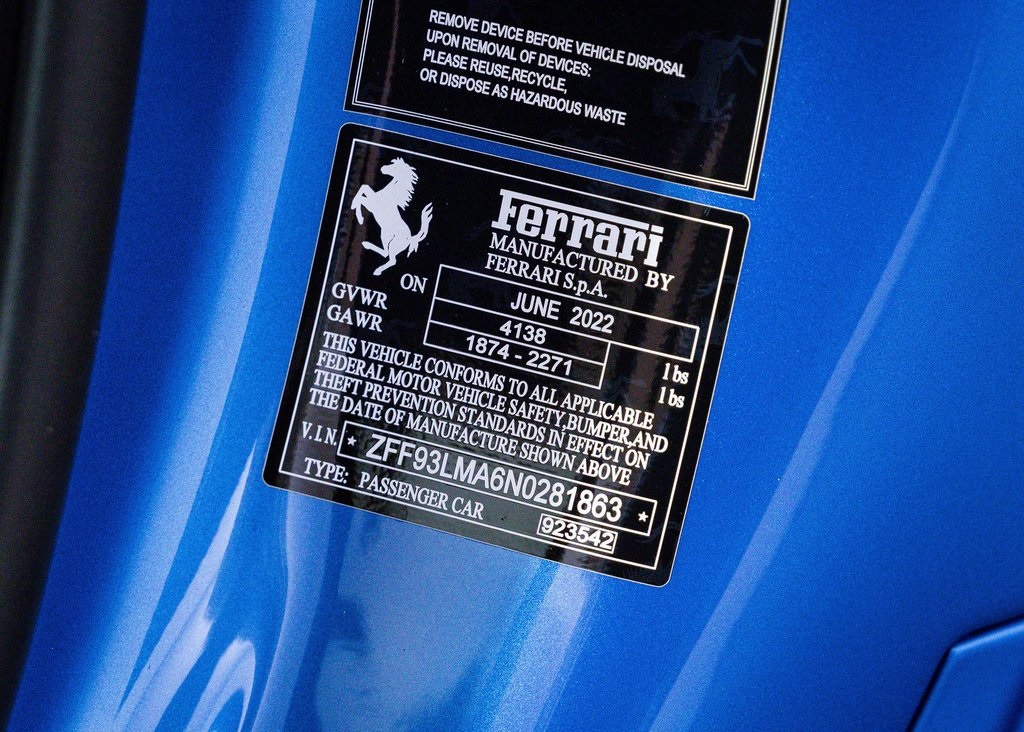 Certified Used 2022 Blu Corsa Ferrari Base image 30