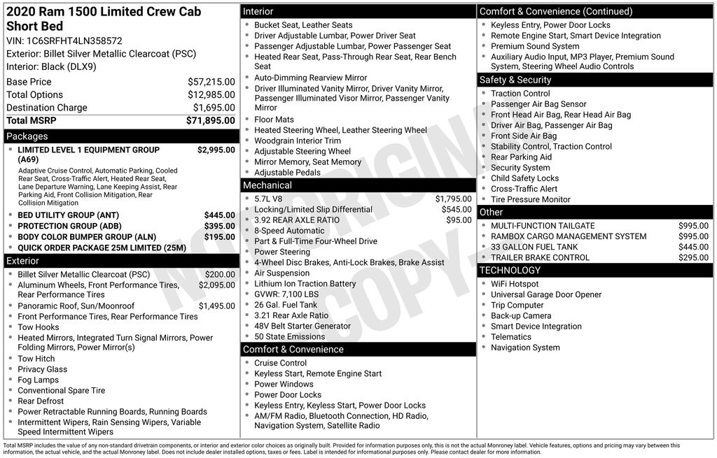 2020 RAM Ram 1500 Pickup Limited