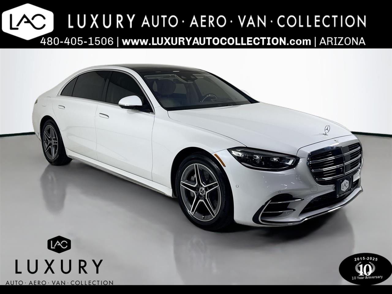 Used 2024 MANUFAKTUR Moonlight White Metallic Mercedes-Benz S 580 * AMG® Sport Package * $142,650 MSRP image 1
