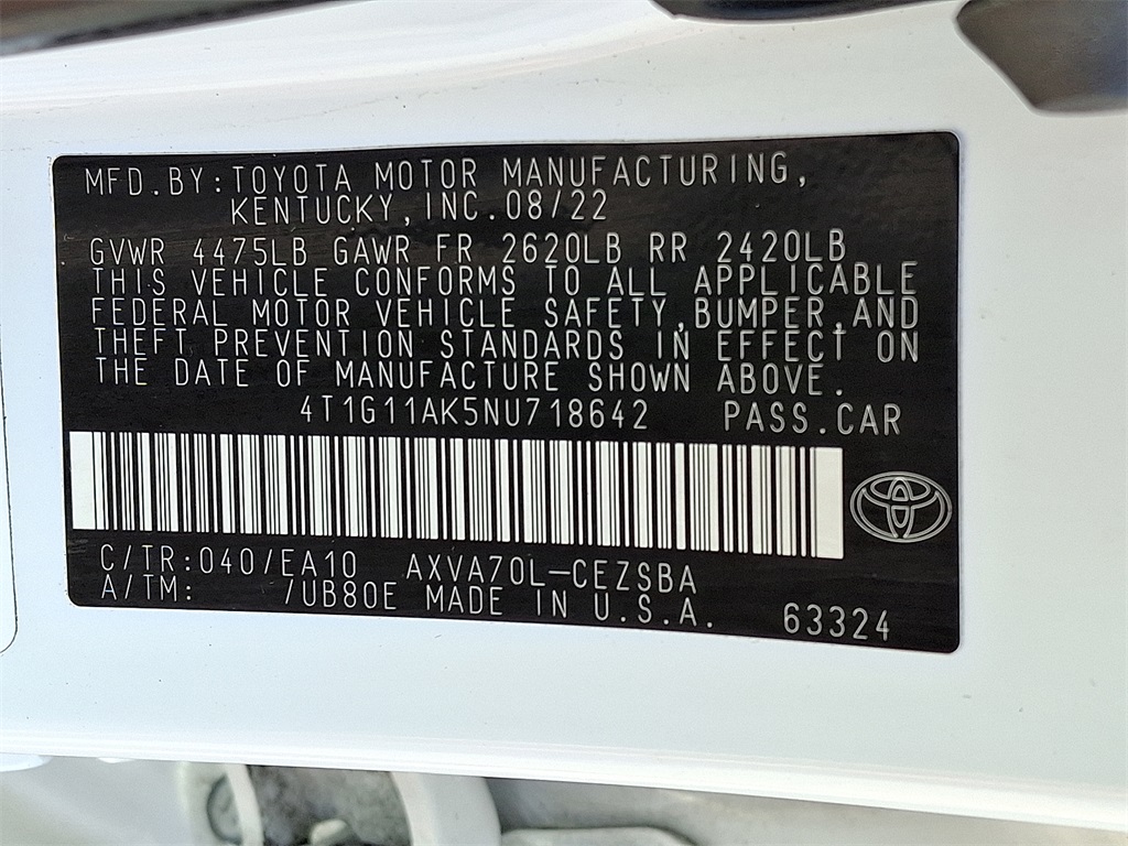 2022 Toyota Camry SE photo 24