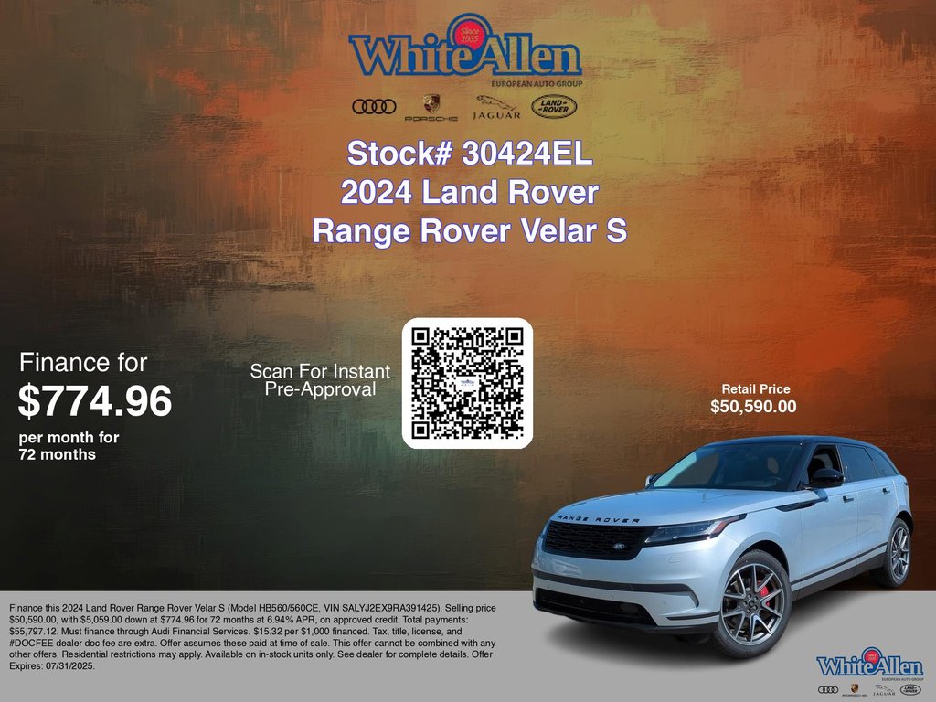 2024 Land Rover Range Rover Velar Velar S photo 3