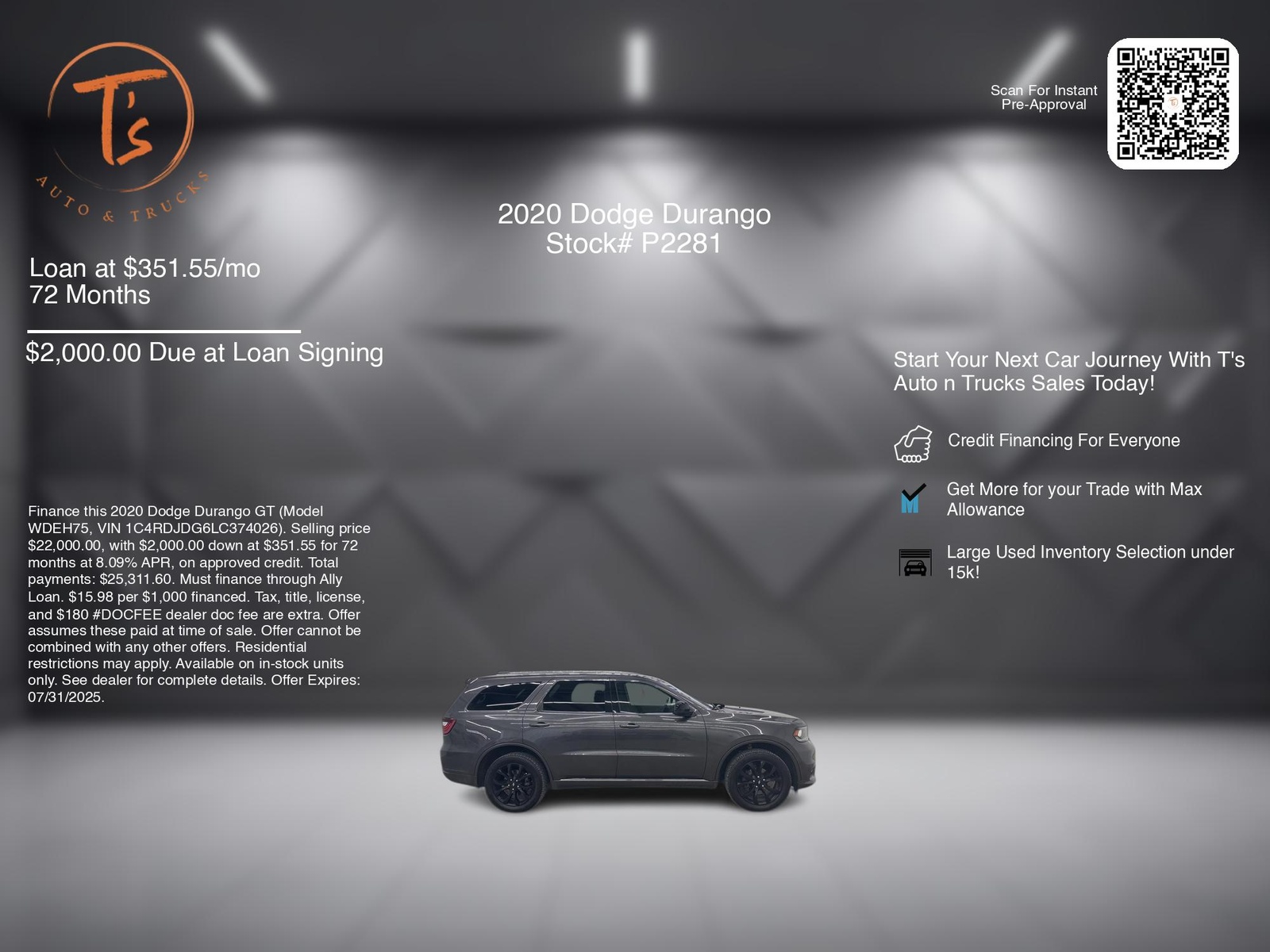 2020 Dodge Durango GT photo 3
