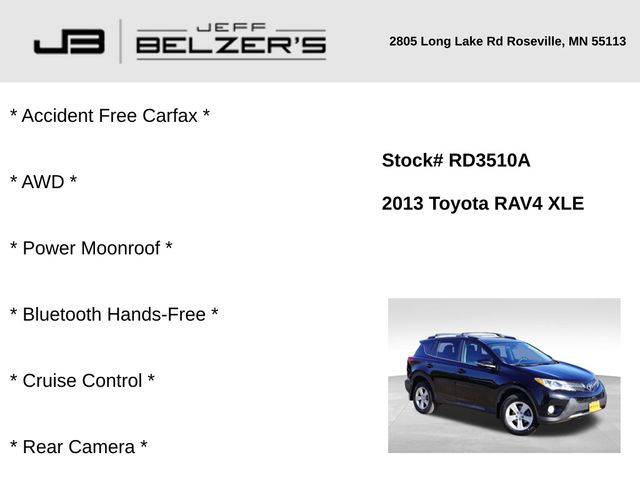 Used 2013 Toyota RAV4 XLE with VIN 2T3RFREV8DW037362 for sale in Lakeville, MN