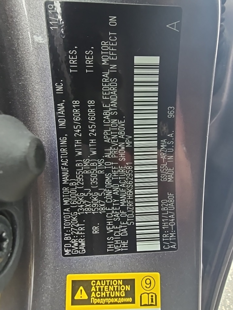 2019 Toyota Highlander XLE photo 11