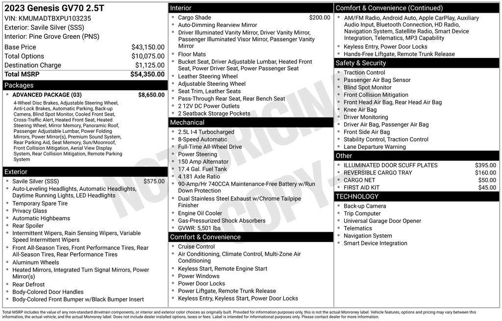 2023 GENESIS GV70 Standard's photo