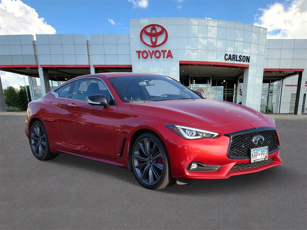 Used 2022 INFINITI Q60 Coupe RED SPORT with VIN JN1FV7LL6NM680998 for sale in Minneapolis, Minnesota