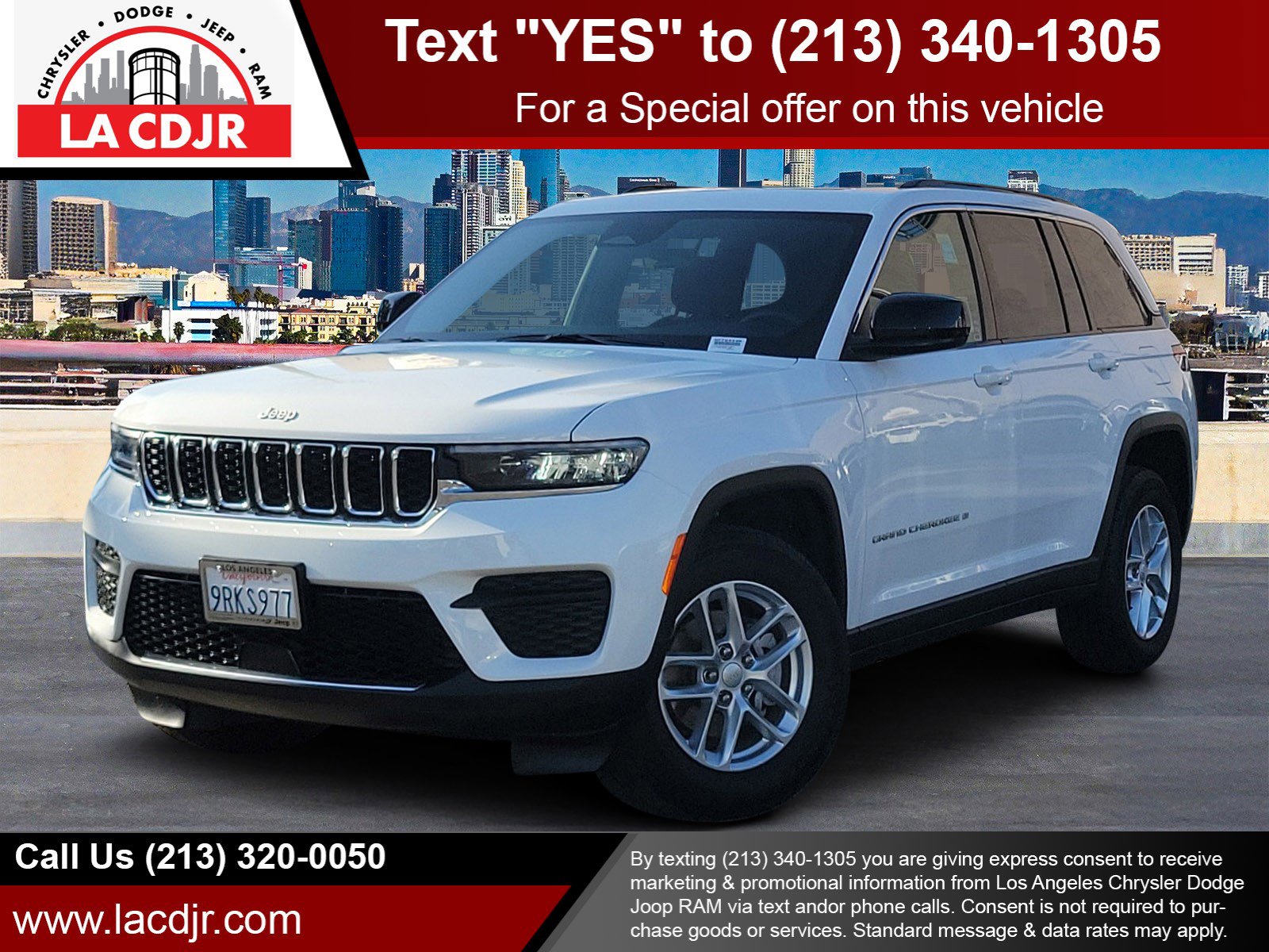 Used 2025 Bright White Clearcoat Jeep Laredo X image 1