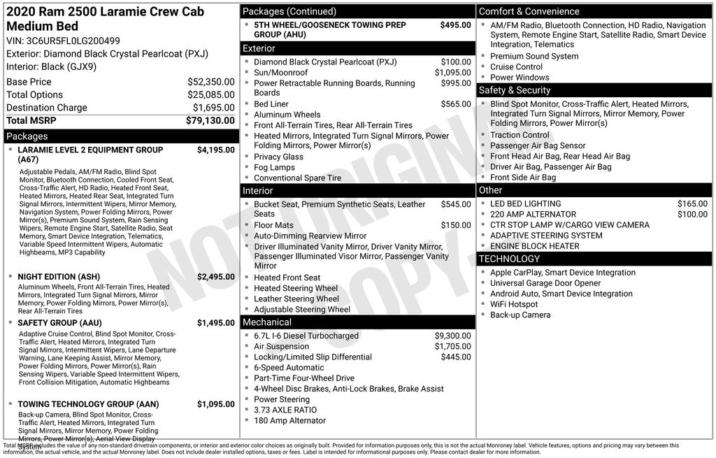 Used 2020 RAM Ram 2500 Pickup Laramie with VIN 3C6UR5FL0LG200499 for sale in Elk River, Minnesota