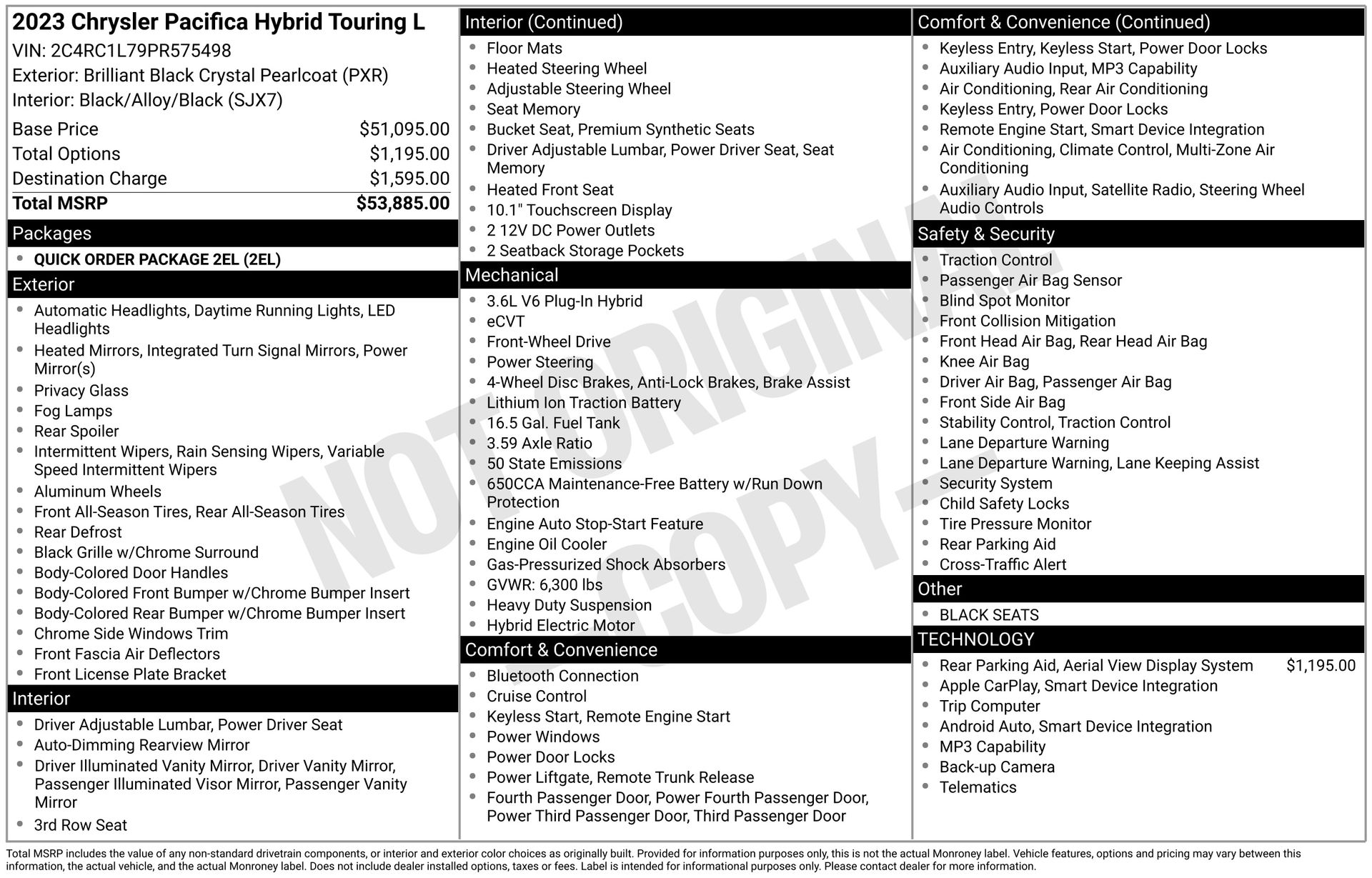 2023 Chrysler Pacifica Hybrid Touring L's photo