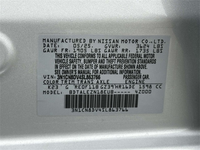 2025 Nissan Versa S photo 23