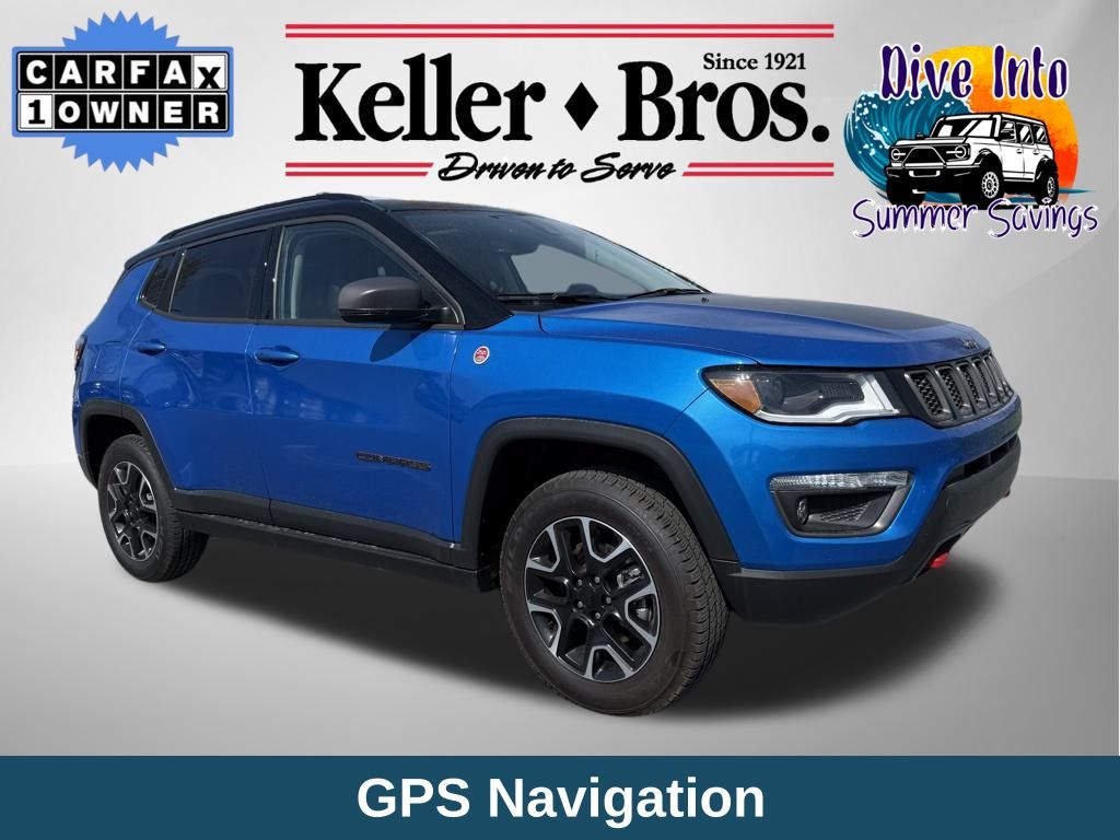 Used 2021 Blue Jeep Trailhawk image 1