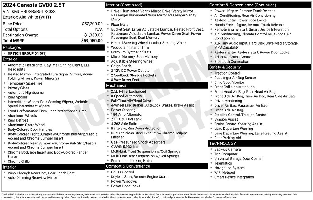 2024 GENESIS GV80 Standard's photo