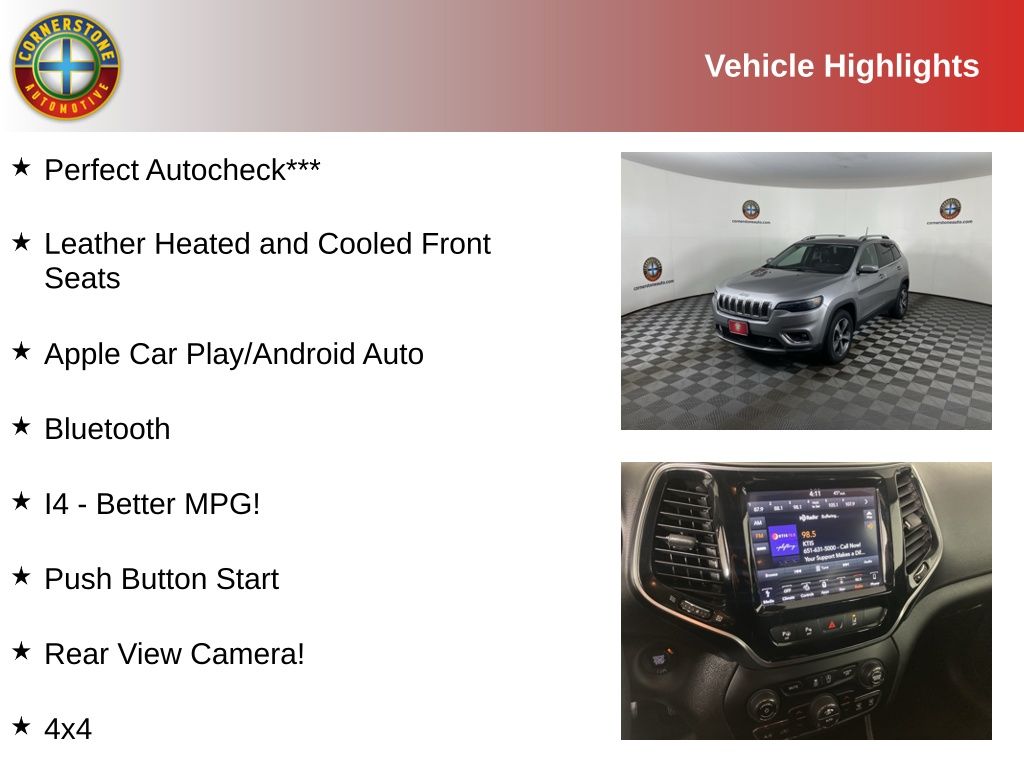 Used 2019 Jeep Cherokee Limited with VIN 1C4PJMDN2KD179291 for sale in Elk River, Minnesota