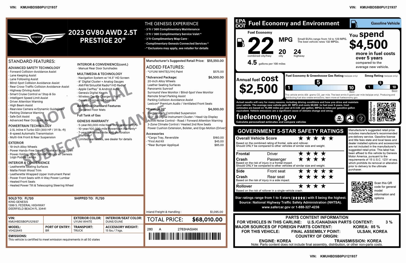 2023 GENESIS GV80 Standard's photo