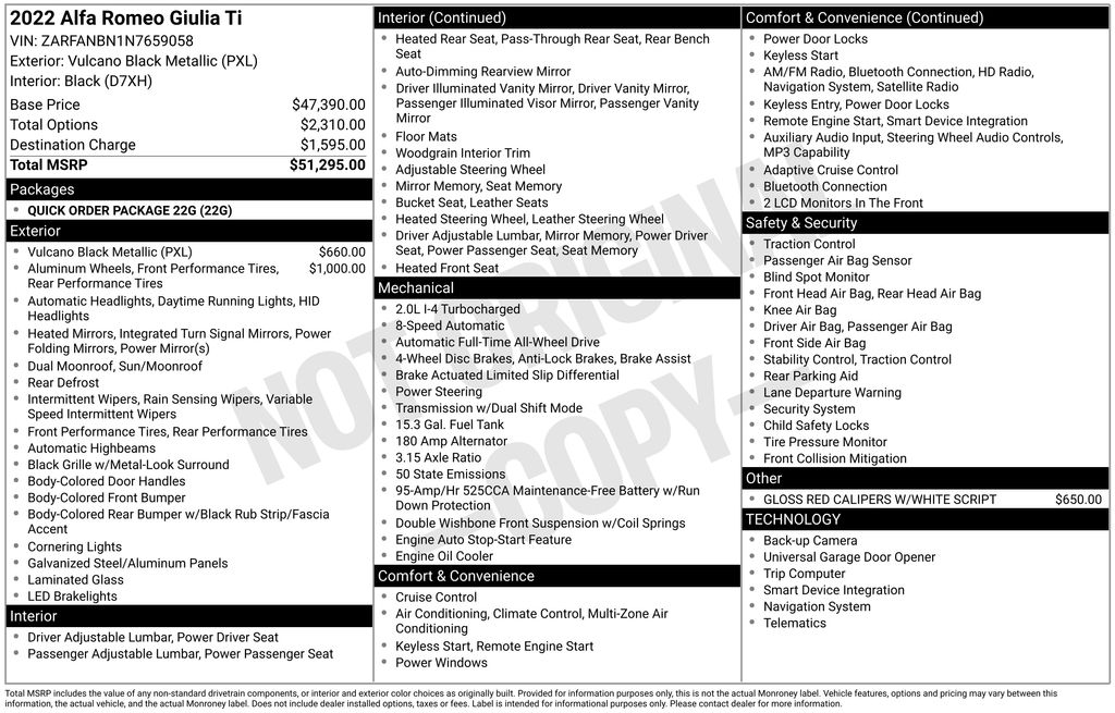 2022 ALFA ROMEO GIULIA (952) - Image 31
