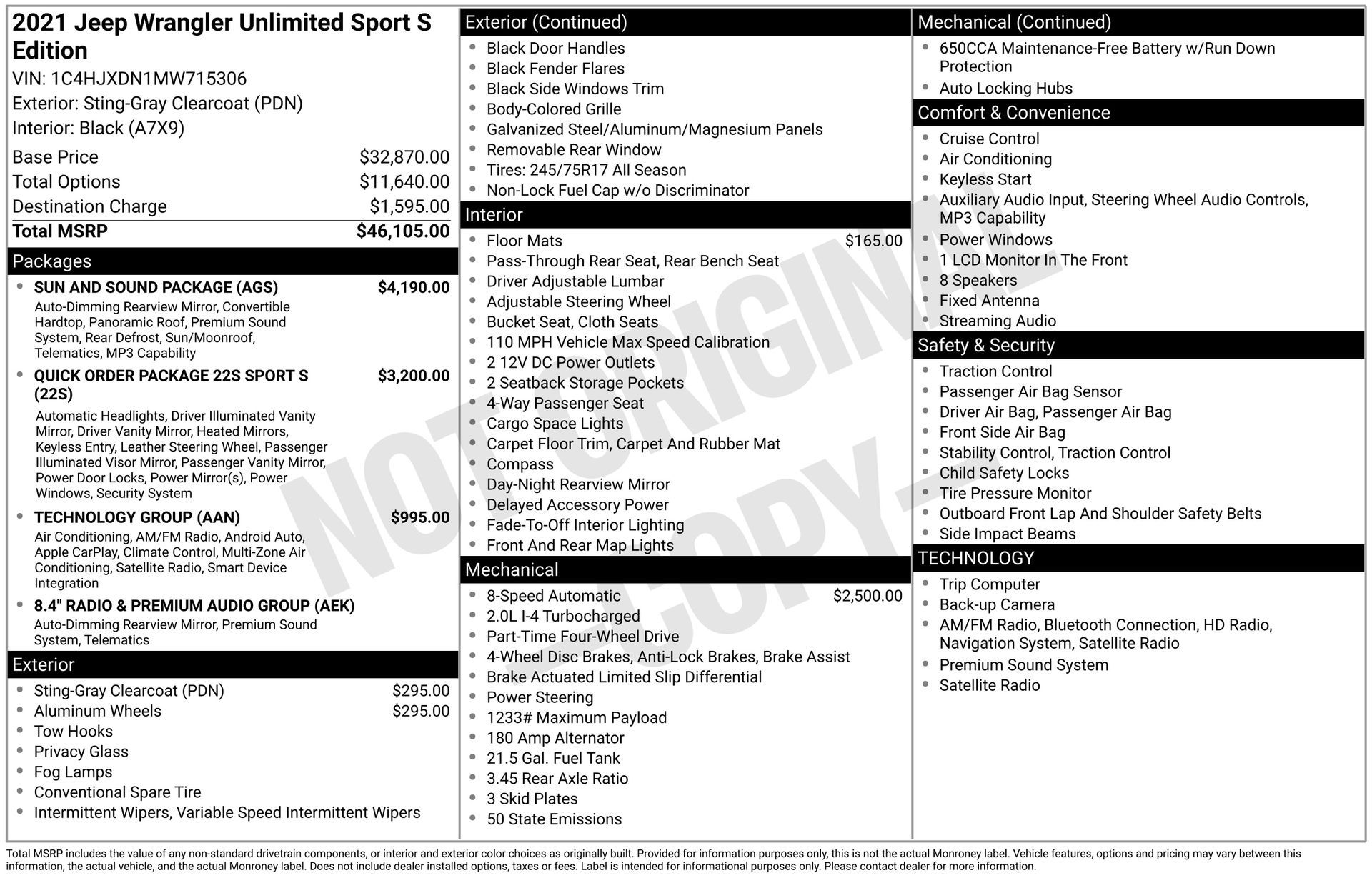 2021 Jeep Wrangler Unlimited Sport S's photo