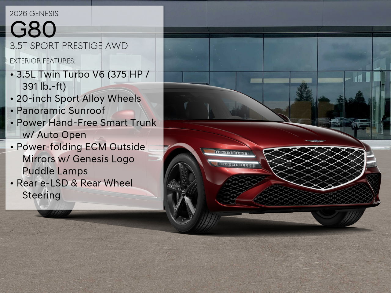 2026 Genesis G80 3.5T Sport Prestige AWD photo 2