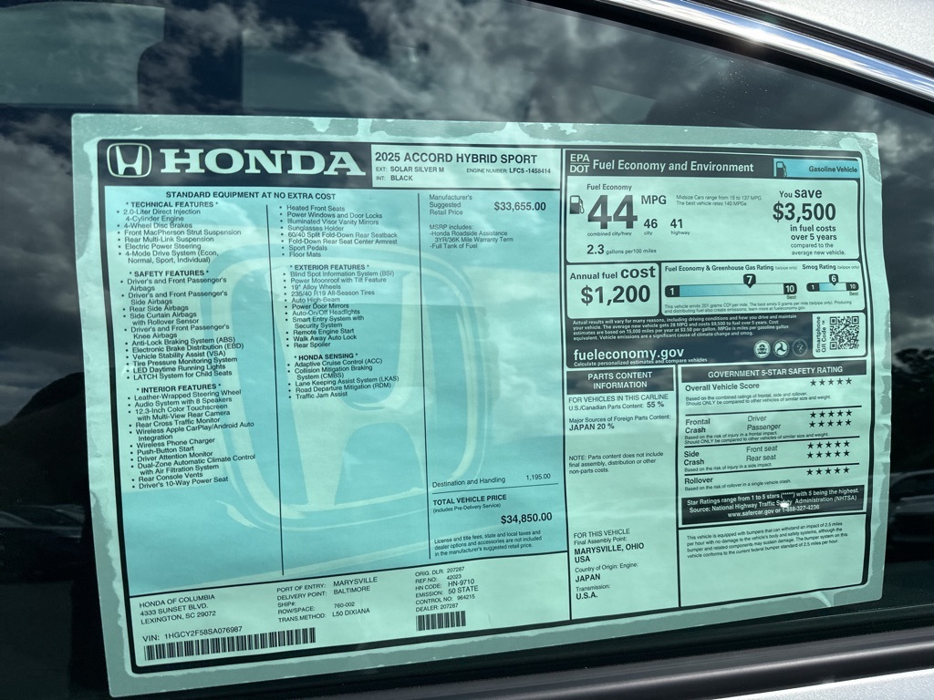 2025 Honda Accord Hybrid Sport photo 10