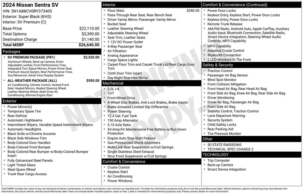 Image of Pre-Owned 2024 Nissan Sentra SV FWD 4D Sedan