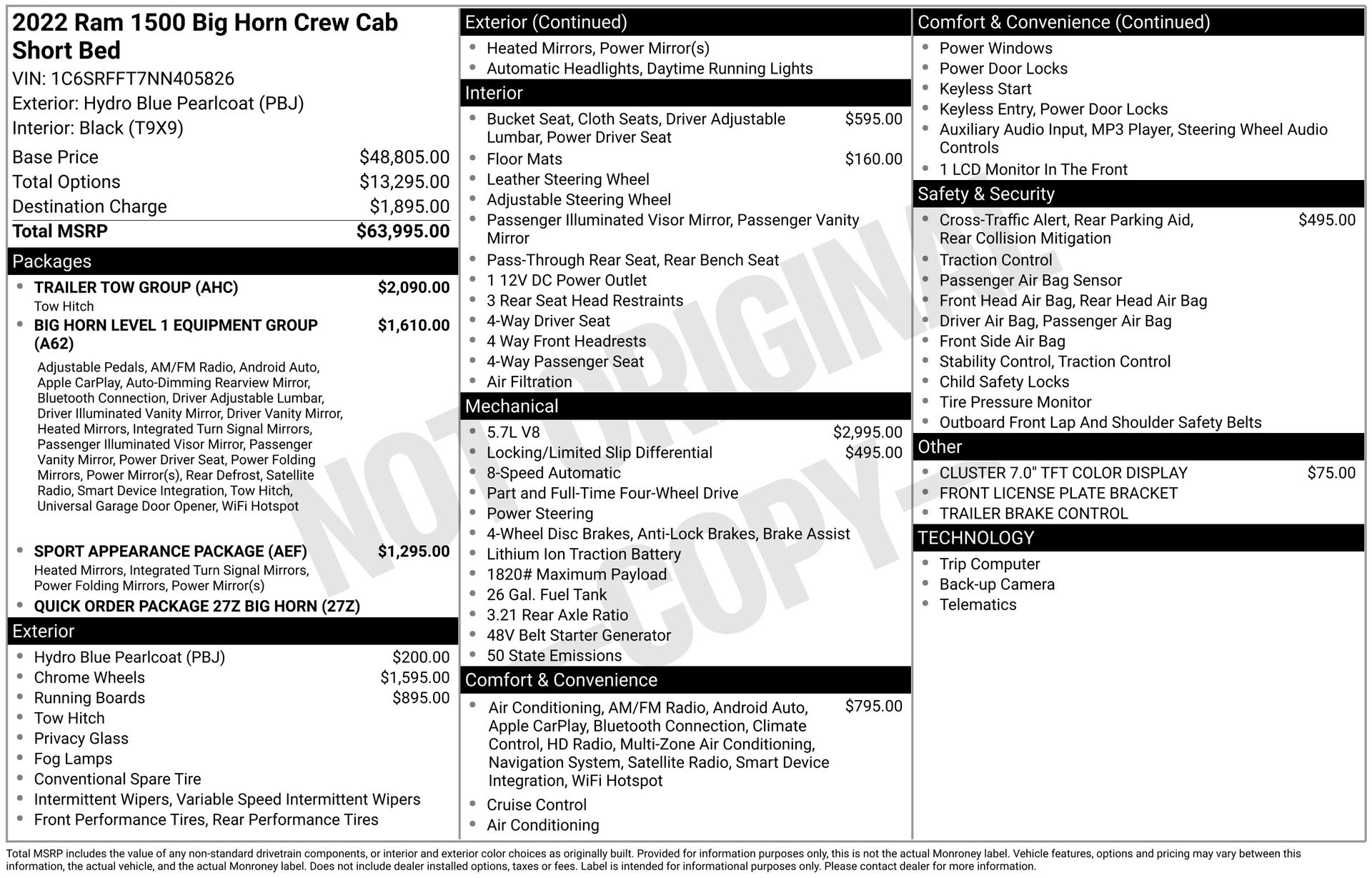 2022 RAM Ram 1500 Pickup Big Horn/Lone Star