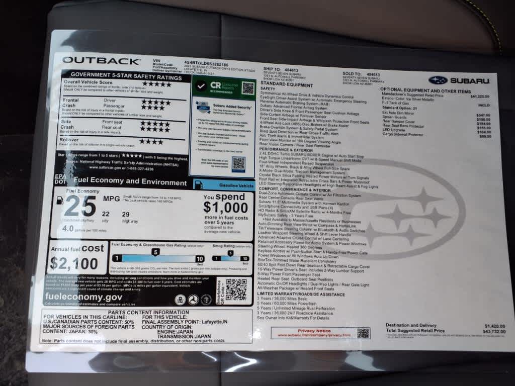 2025 Subaru Outback Onyx Edition XT photo 37
