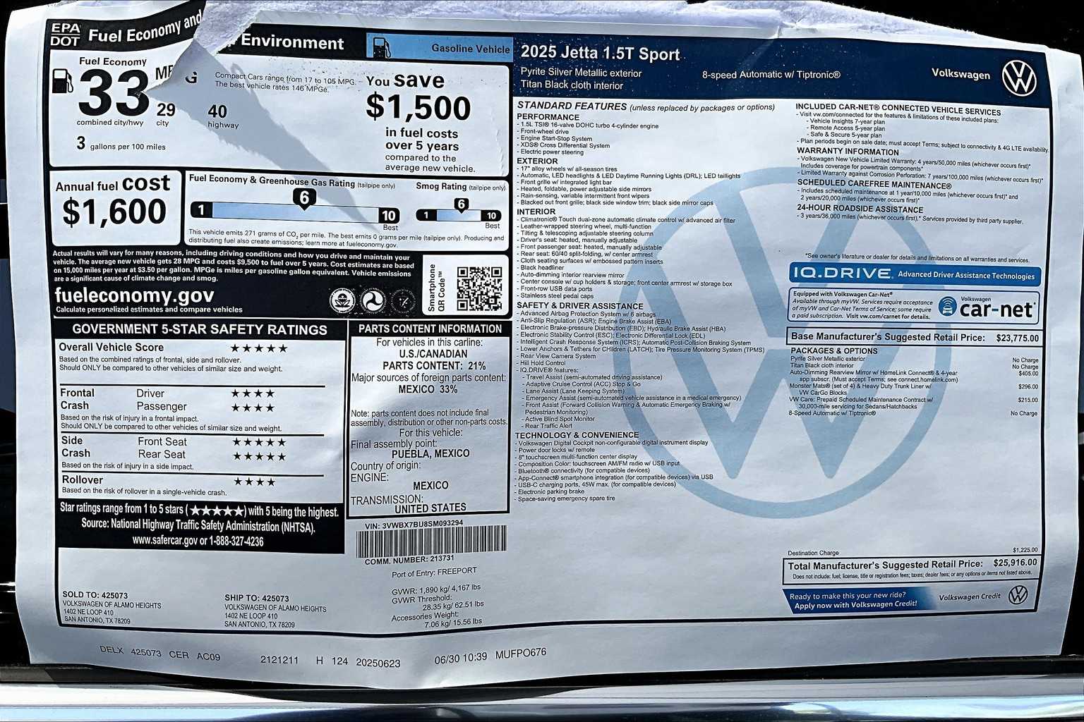 2025 Volkswagen Jetta 1.5T Sport photo 17