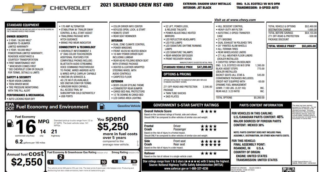 Used 2021 Shadow Gray Metallic Chevrolet RST image 3