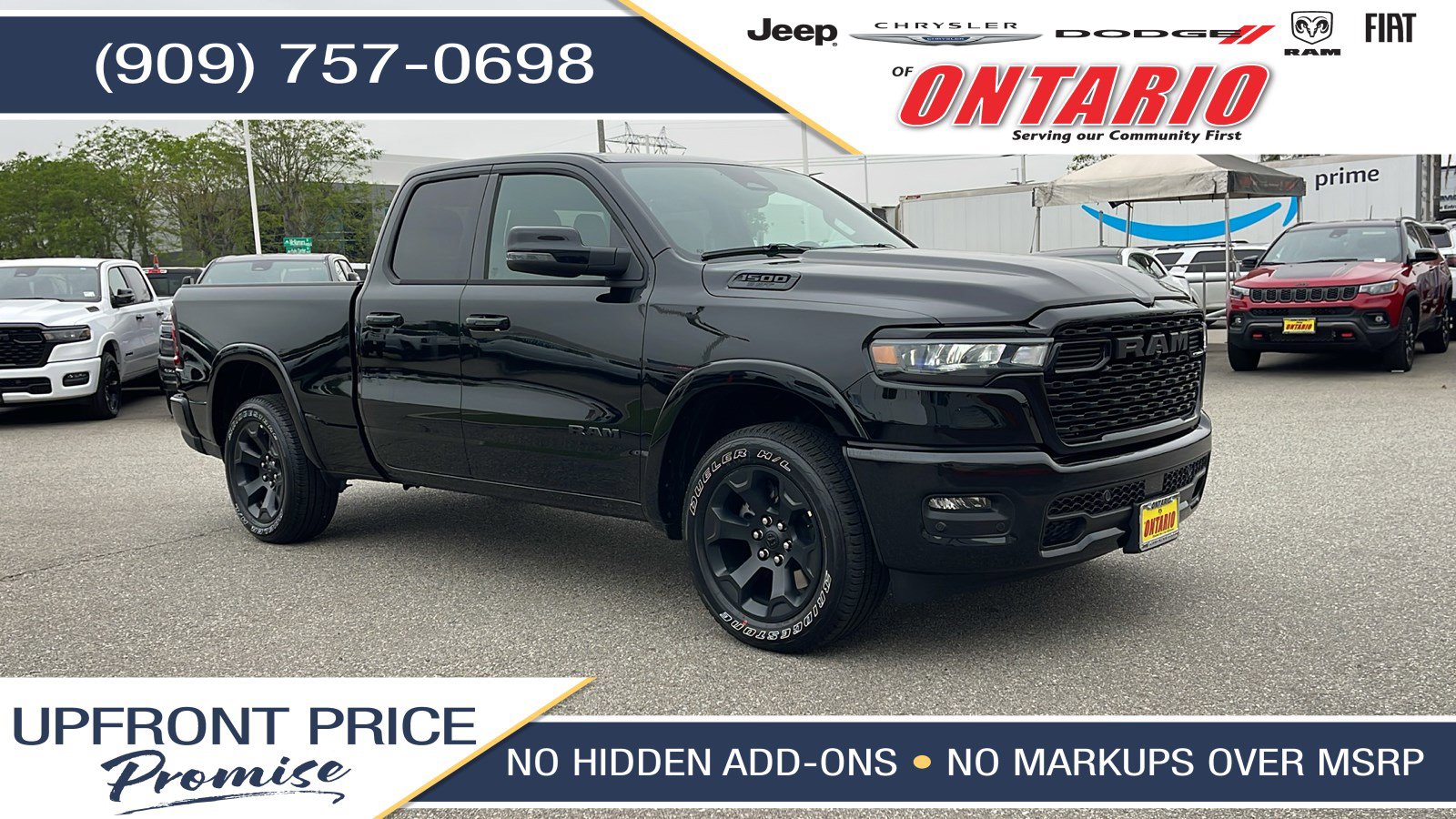 New 2025 Diamond Black Crystal Pearl-Coat Exterior Paint RAM Big Horn/Lone Star image 1