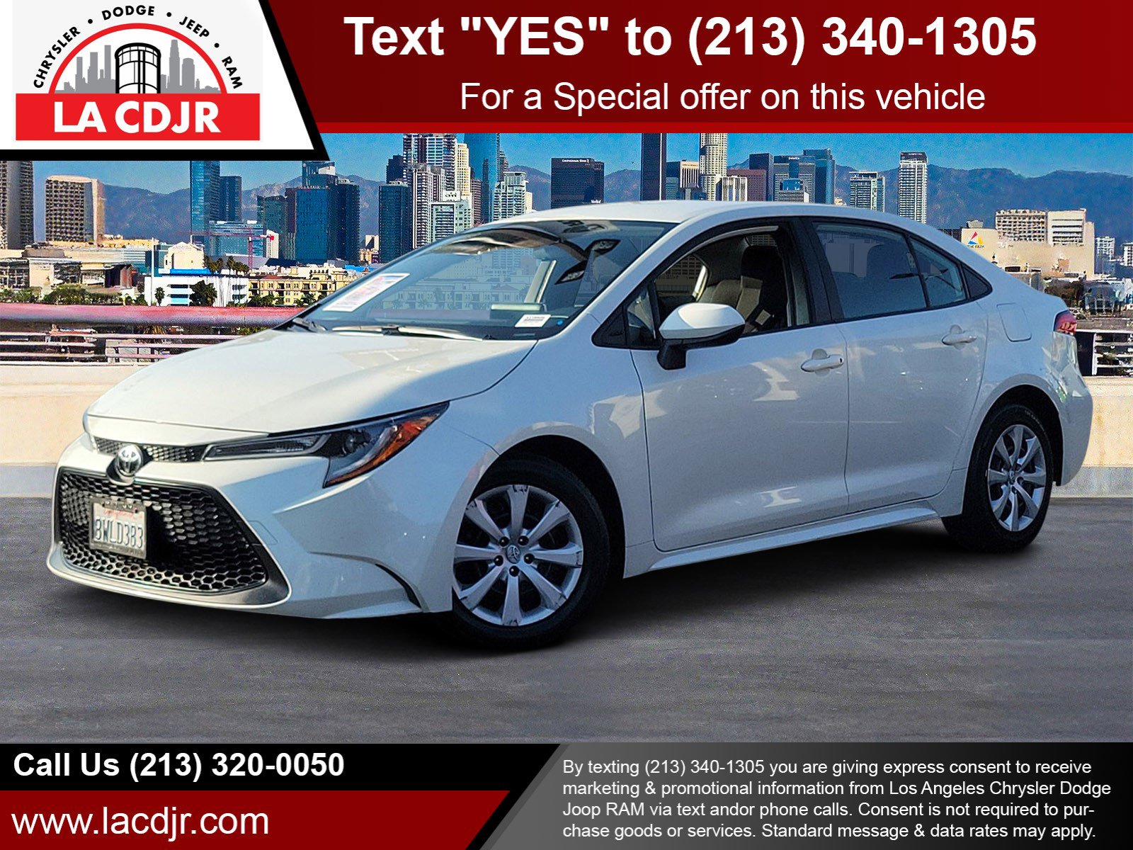 Used 2021 Super White Toyota LE image 1