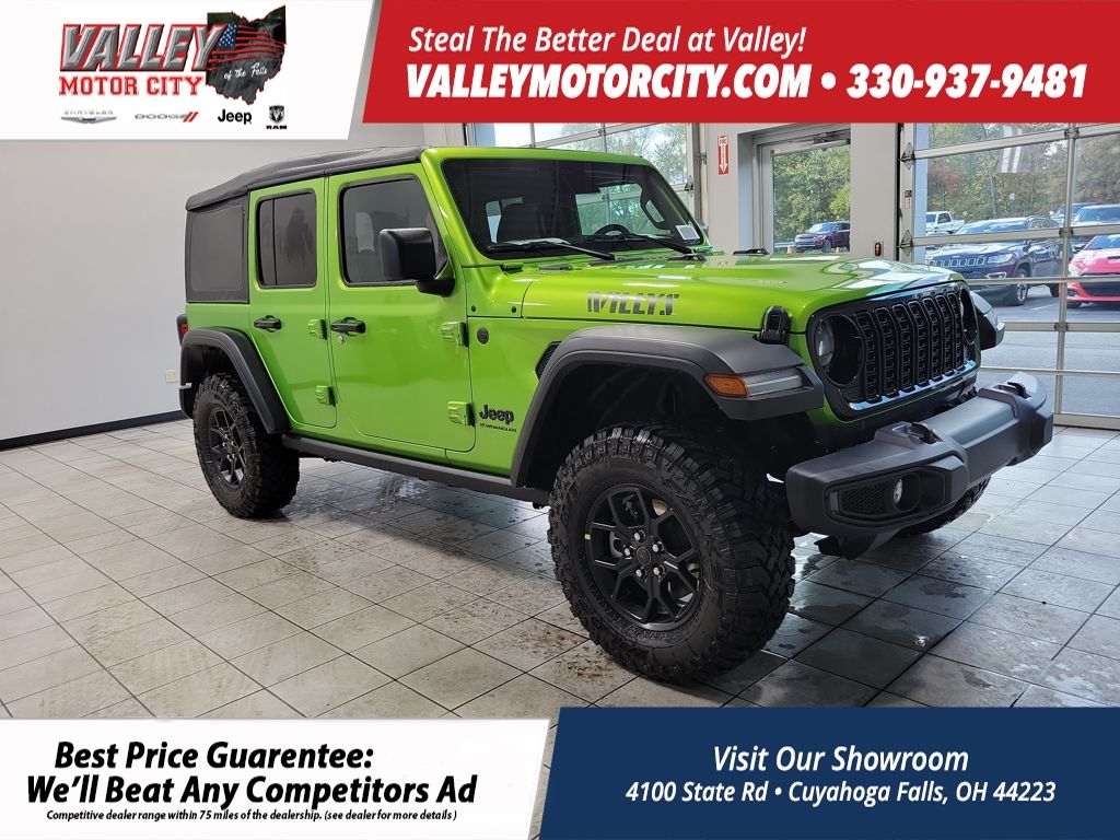 New 2026 Jeep Wrangler Willys 4-door in Cuyahoga Falls #DJ26022