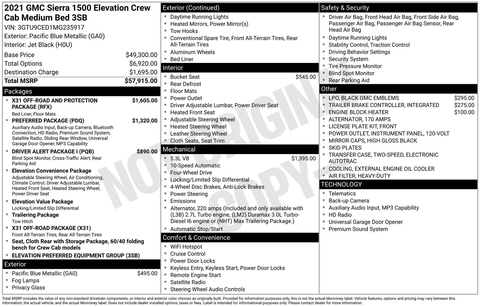 Used 2021 GMC Sierra 1500 Elevation with VIN 3GTU9CED1MG235917 for sale in Brainerd, Minnesota