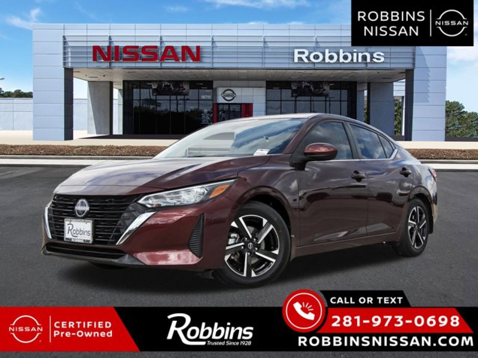 2024 Nissan Sentra SV Red at Robbins Nissan