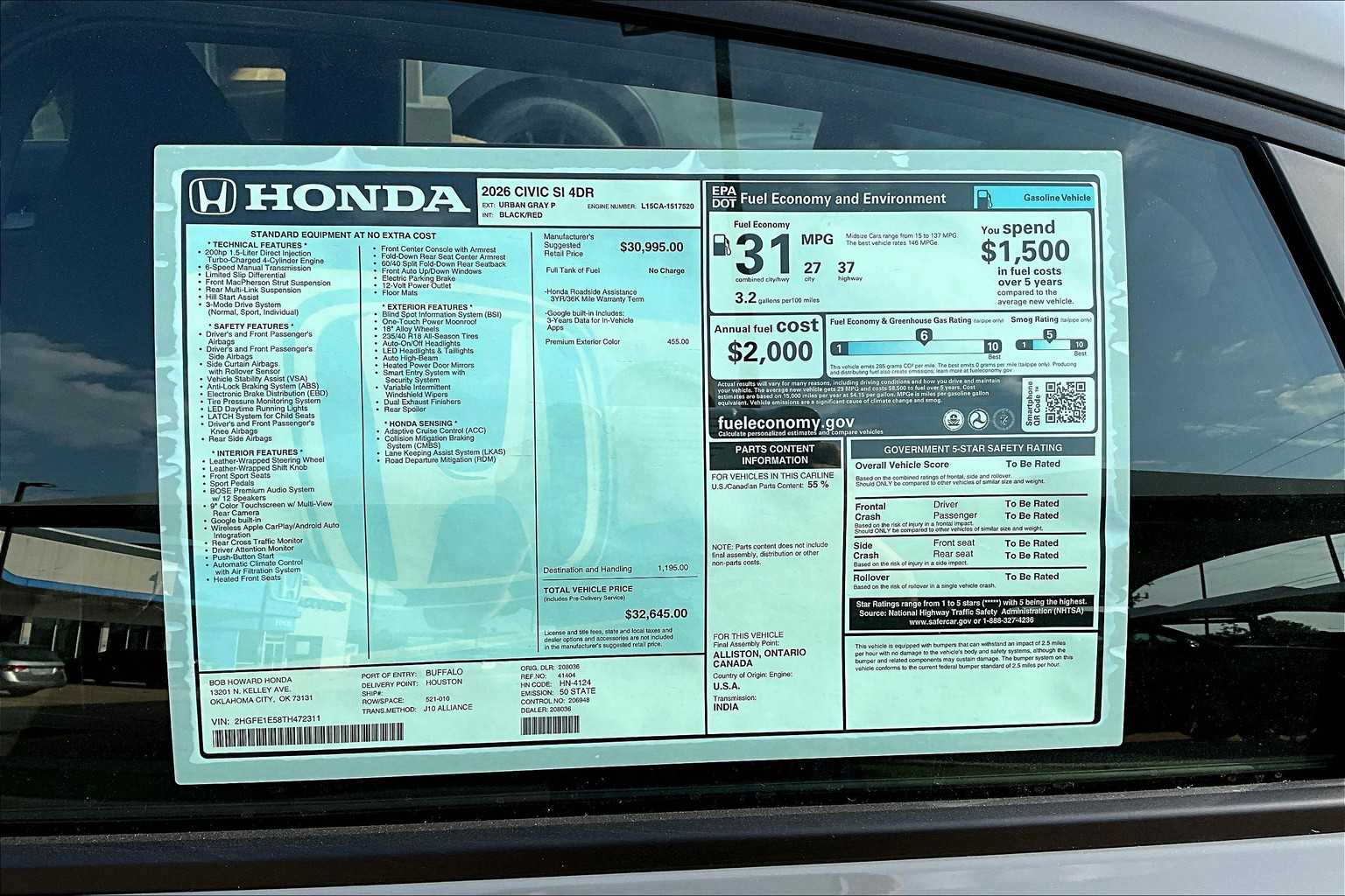 2026 Honda Civic Si photo 17