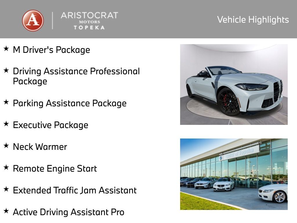 Used 2024 BMW M4 Convertible Base with VIN WBS33BA05RCP63893 for sale in Kansas City
