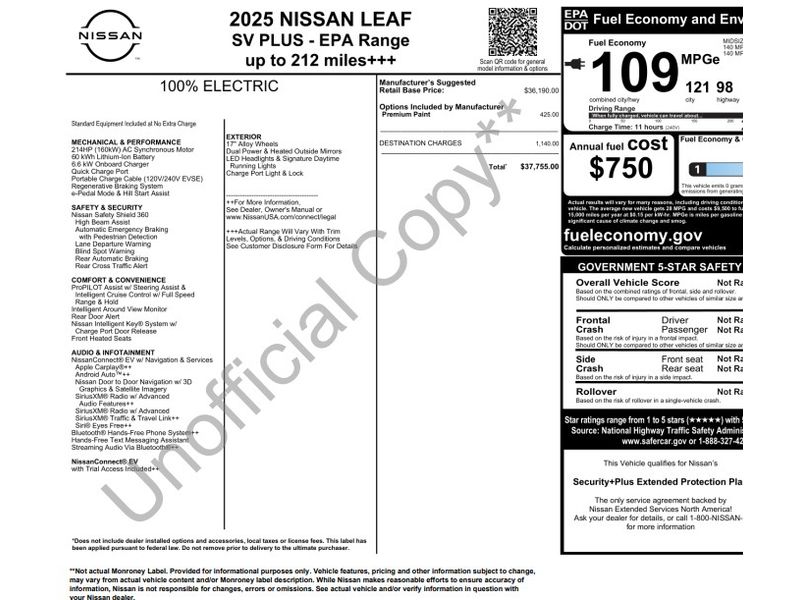 Used 2025 Nissan Leaf SV PLUS with VIN 1N4CZ1CV2SC562568 for sale in Champaign, IL